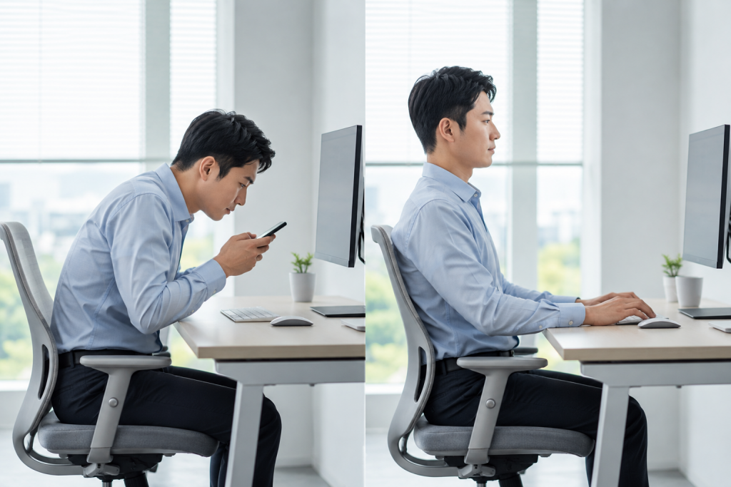 일자목 교정치료